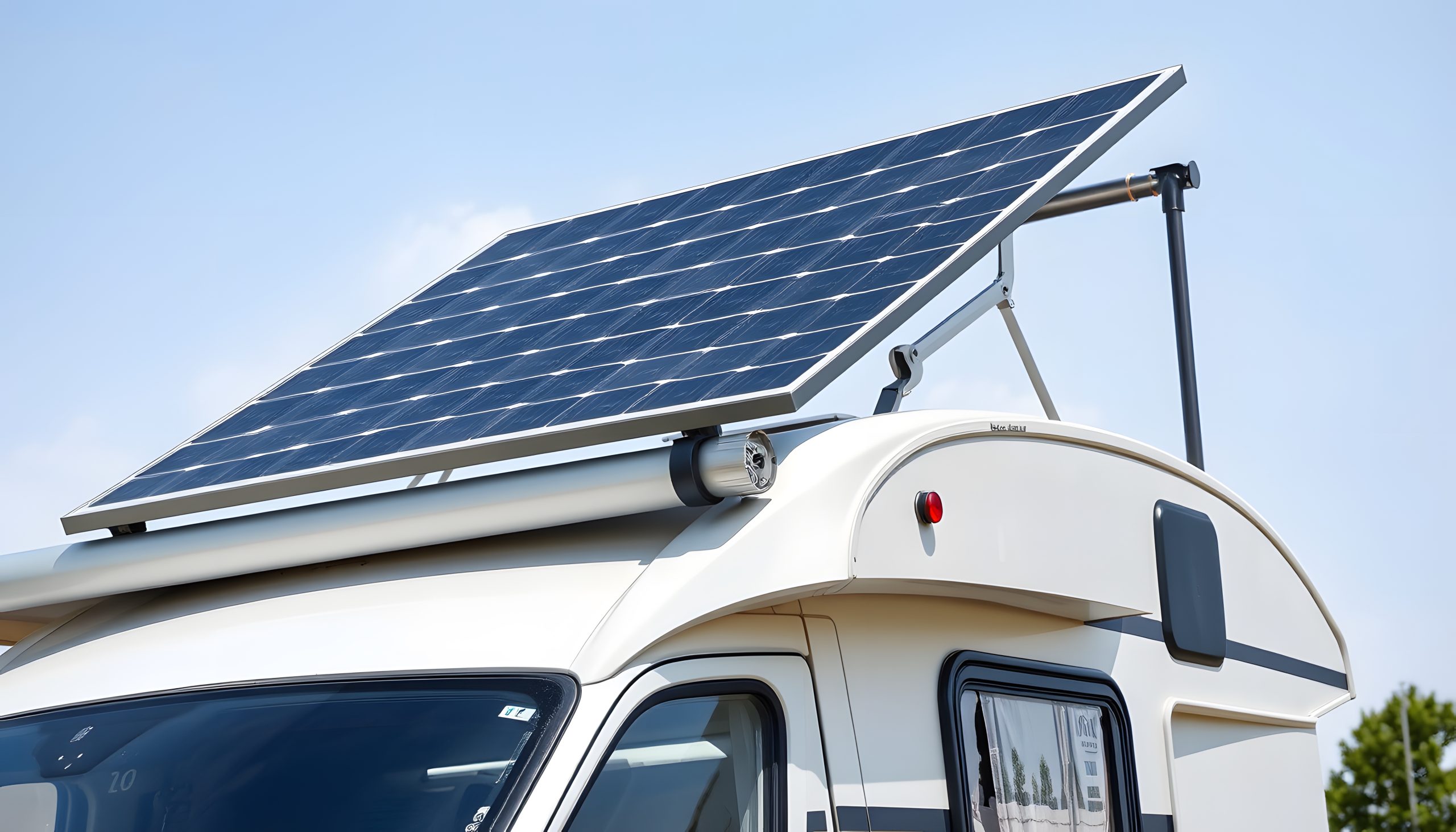 Instalacja fotowoltaiczna na kamperze produkująca energię